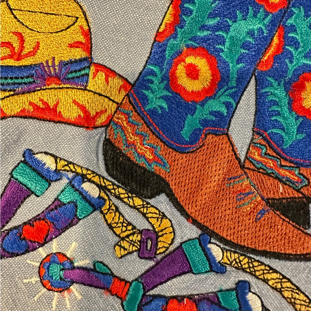 Vintage Casey Coleman Rodeo Western Embroidered Cowgirl Blouse - Picture 2 of 7